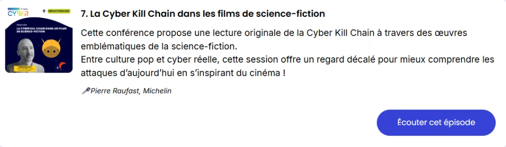 Podcast : La Cyber Kill Chain dans les films de science-fiction